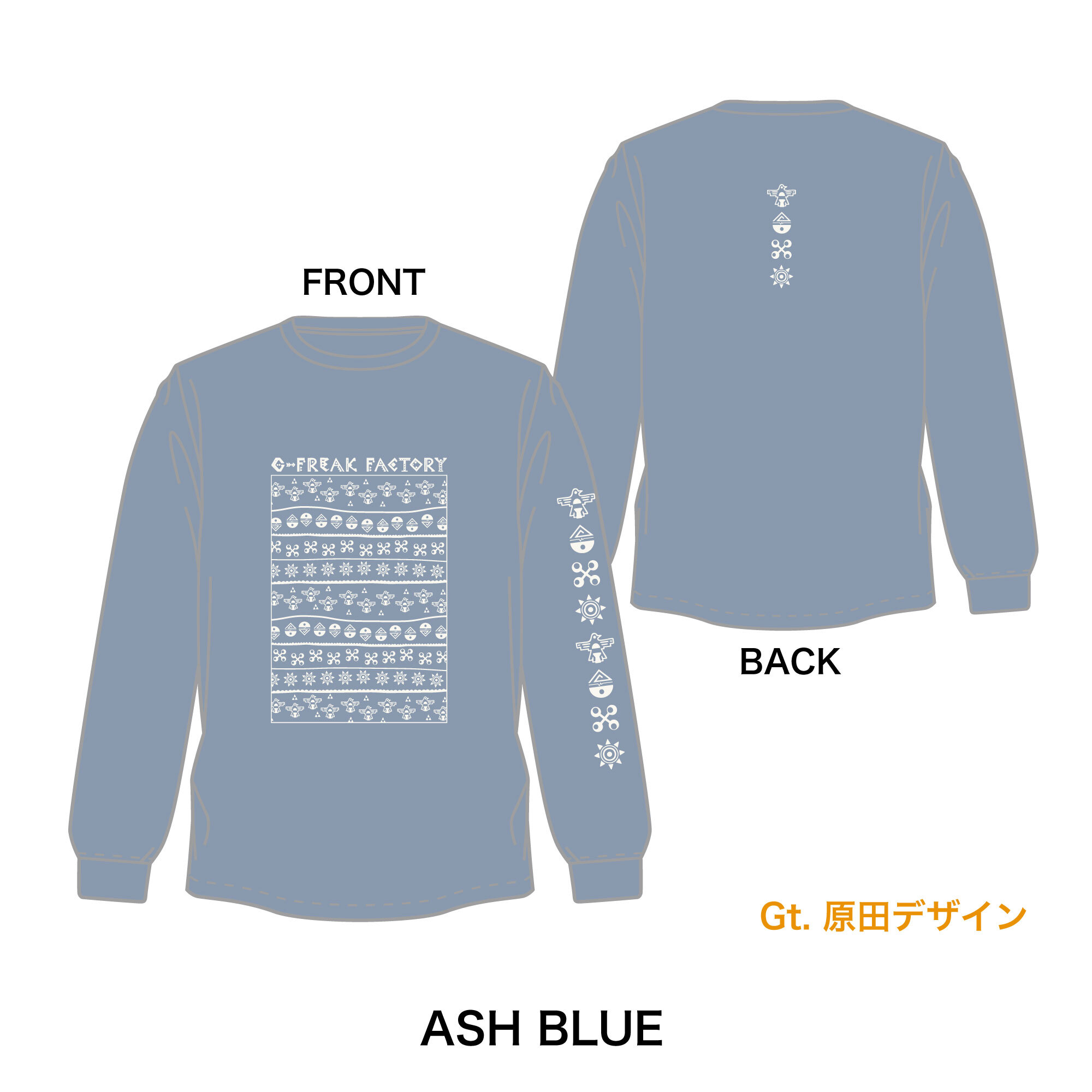 【FREAKY限定カラー】DRAWING LONG SLEEVE T-SHIRTS(ASH BLUE)
