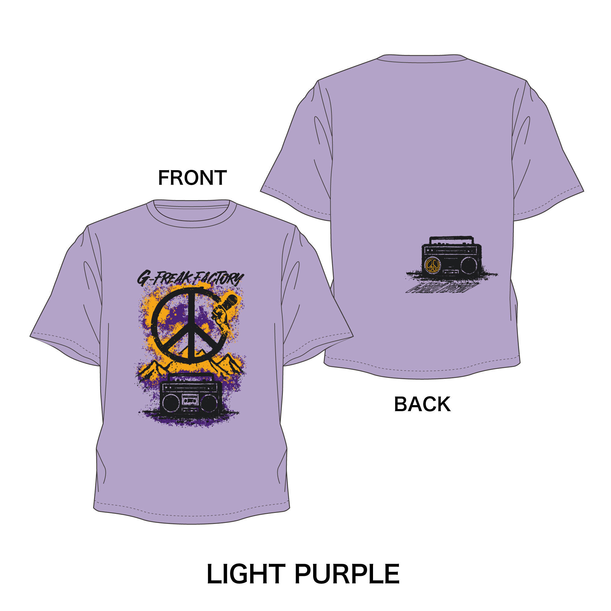 【FREAKY限定カラー】PEACE RADIO T-SHIRTS（LIGHT PURPLE）