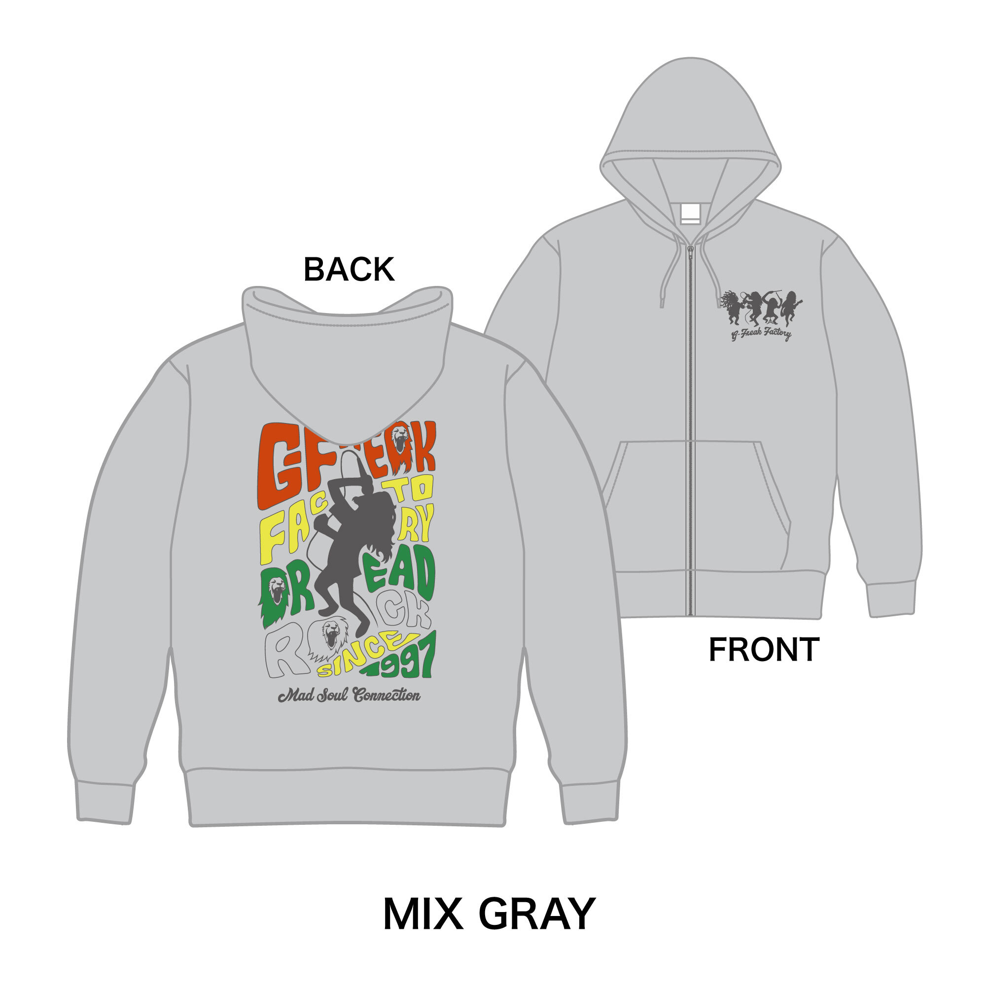 DREAD ROCK? ZIP PARKER(MIX GRAY)